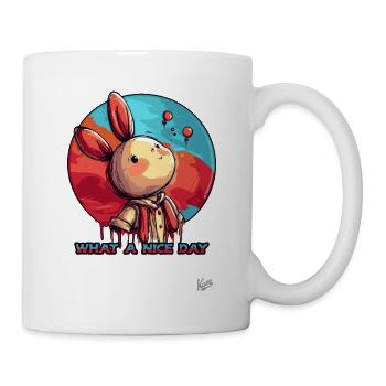 A beautiful day with the balloon bunny child - Mug - white - Right