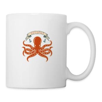 Vintage Oktopus Illustration Vintage Octopus - Tasse - Weiß - Rechts