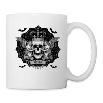 Gothic Tattooed Frau mit Kunstwerk und Rosen - Tasse - Weiß - Rechts