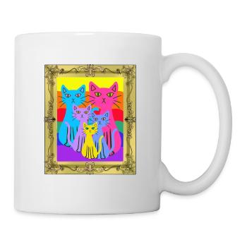 Famille Chat Chats Chaton Coloré - Mug blanc - blanc - Droite