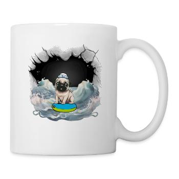 Pug sailor sailor ahoy seal maritime - Mug - white - Right