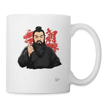 Wisdom of Confucius with a thumbs up - Mug - white - Right