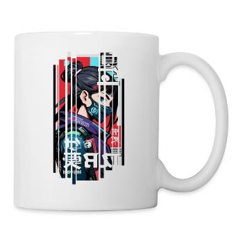 Ver.1 - Cyborg Japan rouge bleu kanji - Mug blanc - blanc - Droite