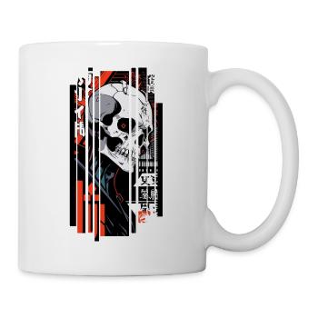Ver.1 - Cyborg skull red black kanji - Mug - white - Right