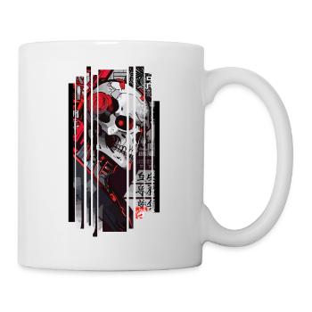 Cyborg skull kanji - Mug - white - Right