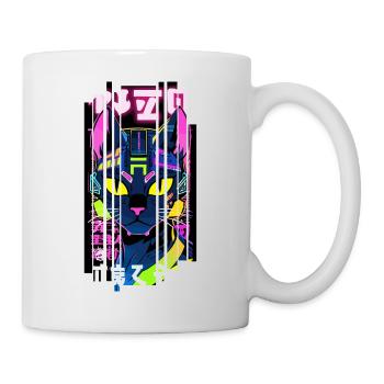 Ver.1 - Cyborg Cat Neon Kanji - Mug - white - Right
