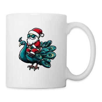 Paon Oiseau Père Noël - Mug blanc - blanc - Droite