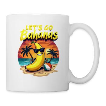 Fun Tropical Beach Scene Let's Go Bahanas - Tasse - Weiß - Rechts