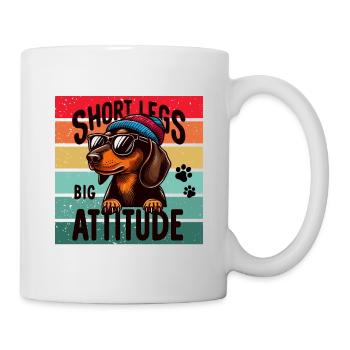 Teckel Chien Bonnet Lunettes de soleil Quatre pattes Drôle - Mug blanc - blanc - Droite