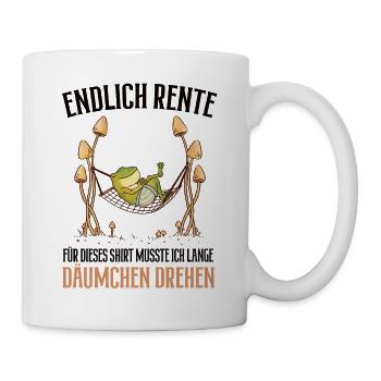 Endlich Rente Abschied Rentner Ruhestand Pension - Tasse - Weiß - Rechts
