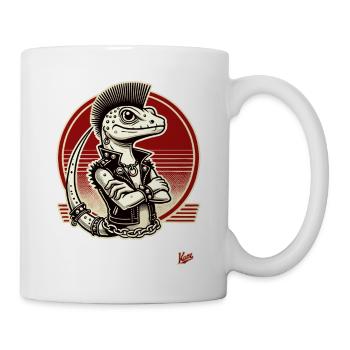 Gecko Echse Punk - Tasse - Weiß - Rechts