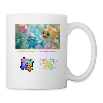 Pêcher l’amitié Accepter les différences - Mug blanc - blanc - Droite