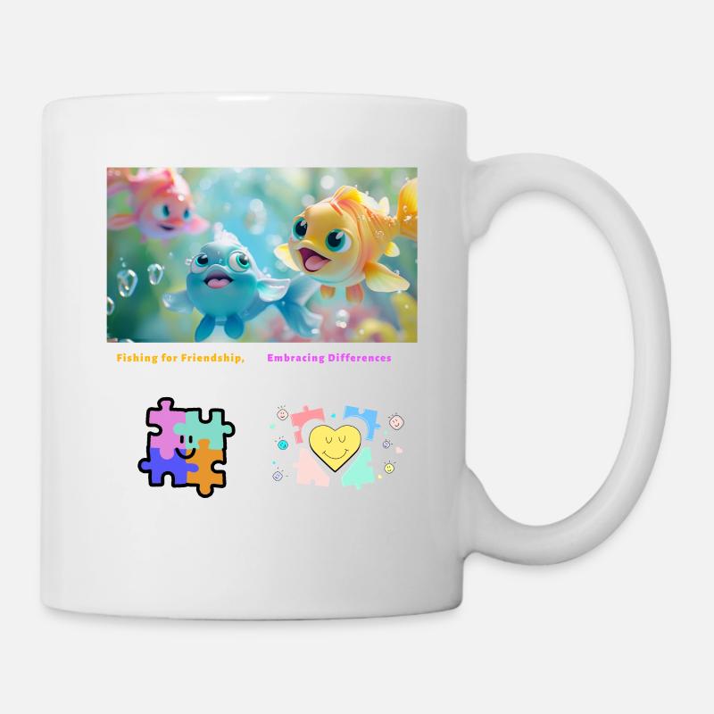 Fishing for Friendship Embracing Differences - Mug - white