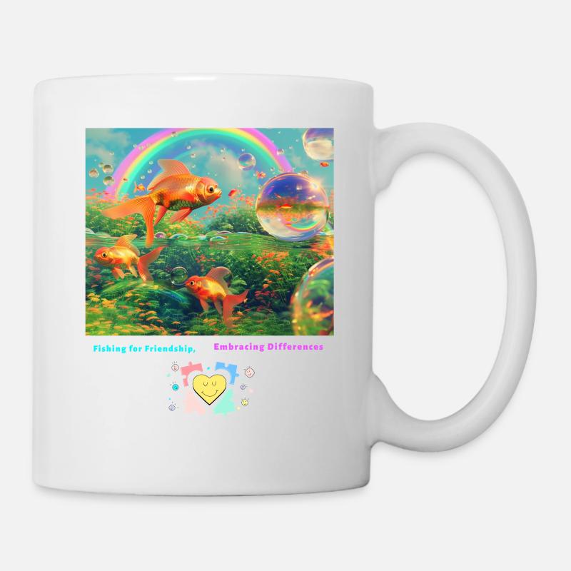 Fishing for Friendship Embracing Differences - Mug - white