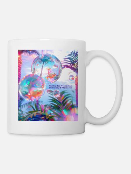 Fishing for Friendship Embracing Differences - Mug - white