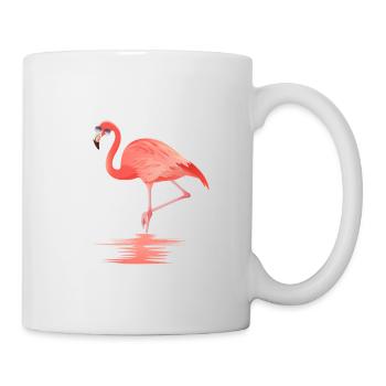 Calm The Flock Down Pink Bird Flamingo - Tasse - Weiß - Rechts