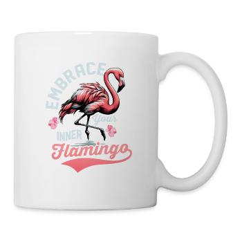 Embrassez votre oiseau rose flamant intérieur mignon - Mug blanc - blanc - Droite