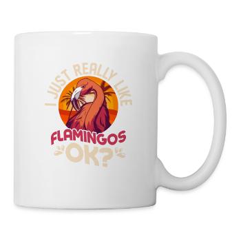 J’aime vraiment les flamants roses, d’accord ? Oiseau rose mignon - Mug blanc - blanc - Droite