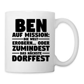 Vorname Ben - Tasse - Weiß - Rechts