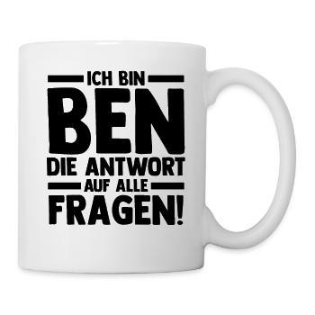 Vorname Ben - Tasse - Weiß - Rechts