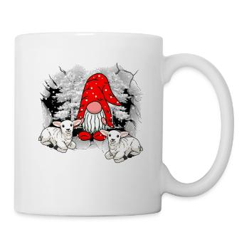 Weihnachtsmann Wichtel Zwerg Schafe Nikolaus - Tasse - Weiß - Rechts