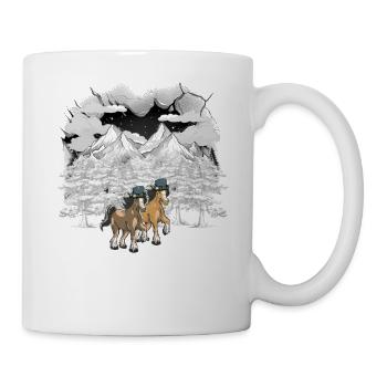 Noël Autriche Tyrol Hiver Montagnes Chevaux - Mug blanc - blanc - Droite