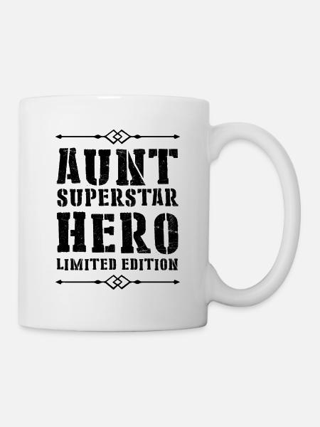 Beste Tante Heldin Spruch - Tasse - Weiß