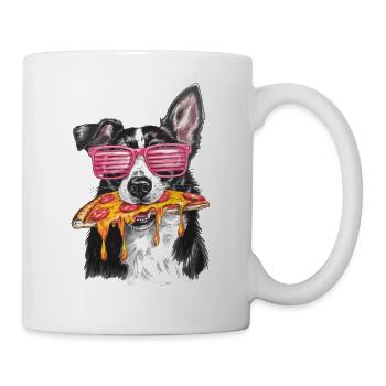 Cooler Border Collie Pizza - Tasse - Weiß - Rechts