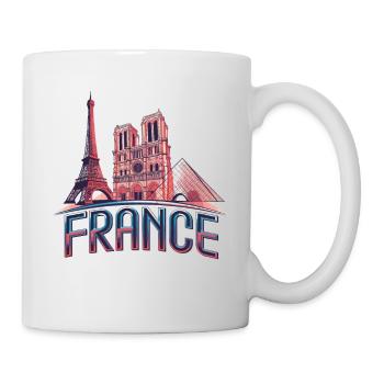 Frankreich Paris Eiffelturm Bonjour - Tasse - Weiß - Rechts