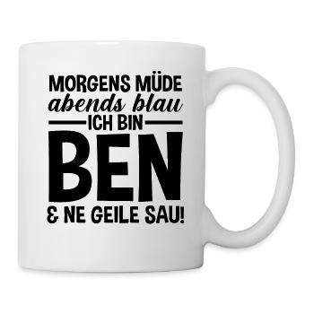 Vorname Ben - Tasse - Weiß - Rechts