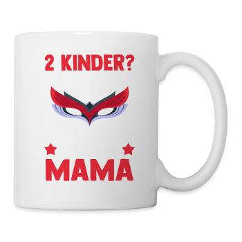 Mama Von 2 Kindern Superheldin - Tasse - Weiß - Rechts