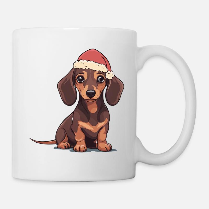 Dackel Hund Nikolaus Weihnachtsmann Hunde - Tasse - Weiß