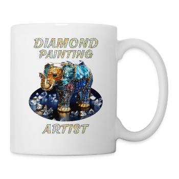 DIAMOND ELEPHANT DIAMOND PAINTING ARTIST - Mug - white - Right