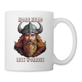 WIKINGER MORE MEAD LESS WORRIES - Tasse - Weiß - Rechts