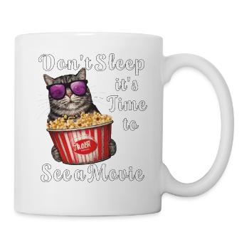 CAT Don’t Sleep Voir un film - Mug blanc - blanc - Droite