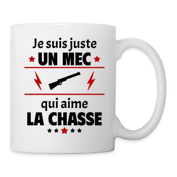 Juste un mec qui aime la chasse, chasseur, noël - Mug blanc - blanc - Droite