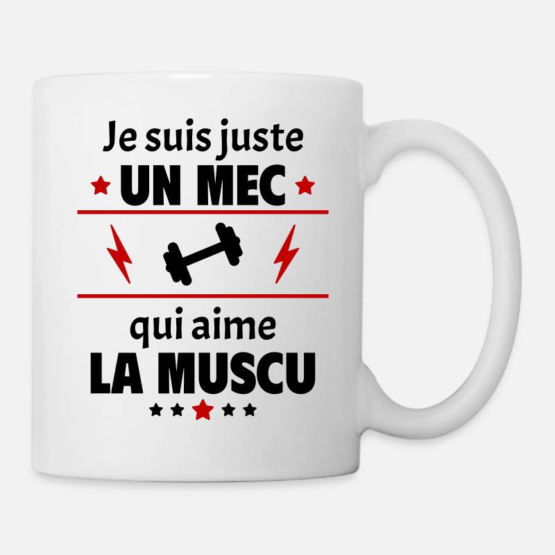 Juste un mec qui aime la muscu, musculation, noël - Mug blanc - blanc