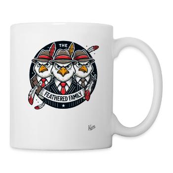 Lustige Gangster-Vögel, die gefiederte Familie - Tasse - Weiß - Rechts