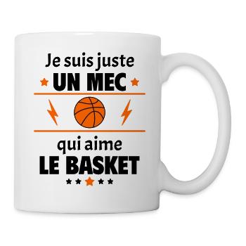 Juste un mec qui aime le basket, basketteur, noël - Mug blanc - blanc - Droite