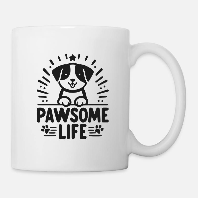 Pfotenhaftes Leben - Tasse - Weiß
