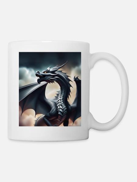 Grauer Drache - Tasse - Weiß