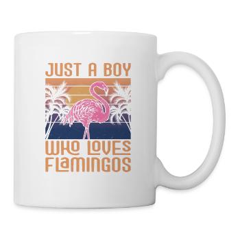Juste un garçon qui aime les flamants roses Oiseau rose mignon - Mug blanc - blanc - Droite