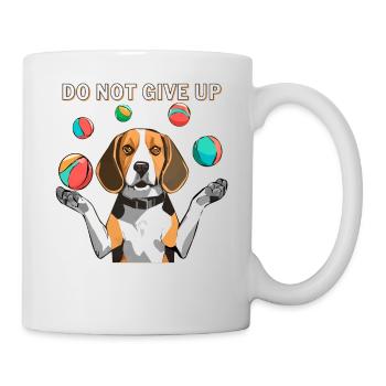 BEAGLE JUGGLES DO NOT GIVE UP - Mug - white - Right
