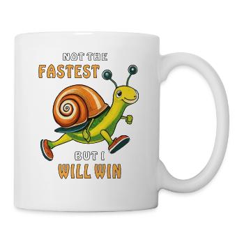 SNAIL NOT THE FASTEST BUT I WILL WIN - Mug - white - Right
