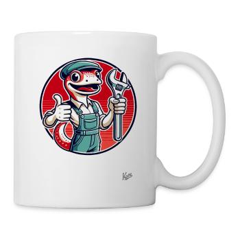 Artisan gecko, pouce avec clé - Mug blanc - blanc - Droite