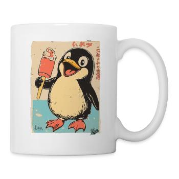Retro Japan Edo Style Penguin with Cream - Mug - white - Right