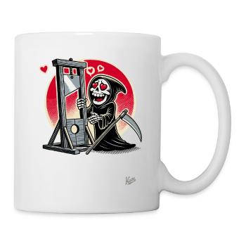 Parodie : Grim Reaper aime la guillotine avec le cœur - Mug blanc - blanc - Droite