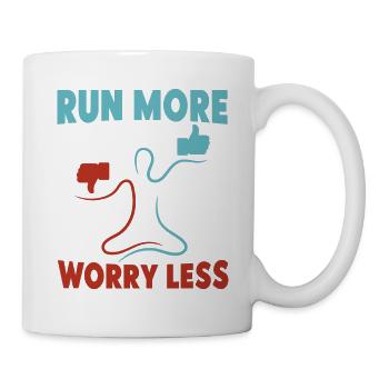 Running Run More Worry Less Marathon Runner - Tasse - Weiß - Rechts