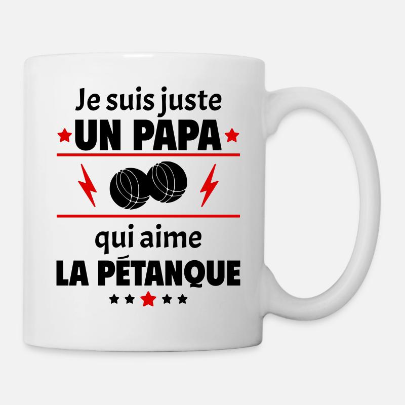 Juste un papa qui aime la pétanque,bouliste, noël - Mug blanc - blanc