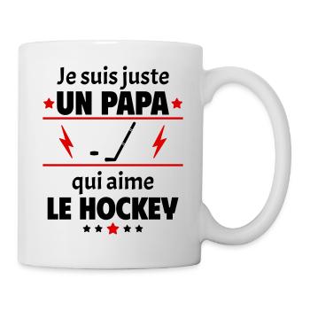 Juste un papa qui aime le hockey, hockeyeur, noël - Mug blanc - blanc - Droite